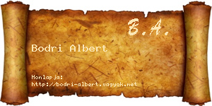 Bodri Albert névjegykártya